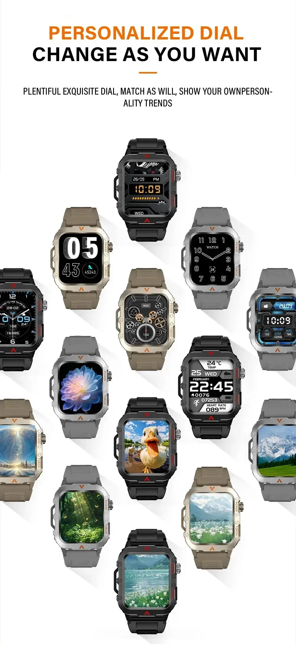 LAXASFIT 2024 Outdoor Military Men's Smart Watch Bluetooth Talk Sports Heart Rate Monitor Smart Watch Android IOS