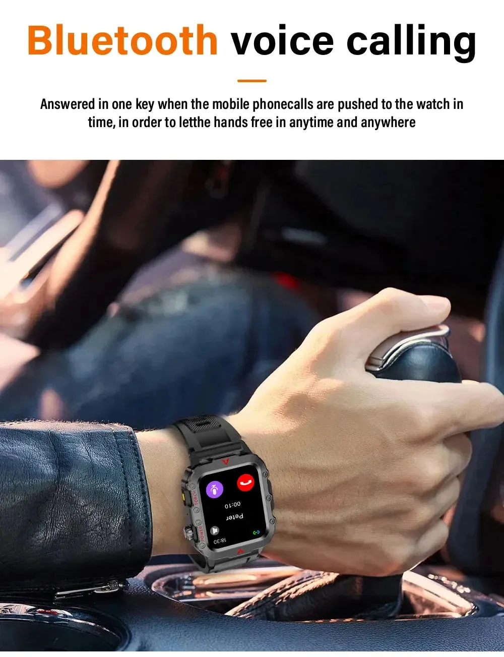 LAXASFIT 2024 Outdoor Military Men's Smart Watch Bluetooth Talk Sports Heart Rate Monitor Smart Watch Android IOS