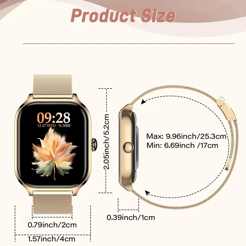 LAXASFIT New 2.01 Inch Smart Watch Man Woman Gift Full Touch Screen Sports Fitness Watch BT Call Digital Smart Watch