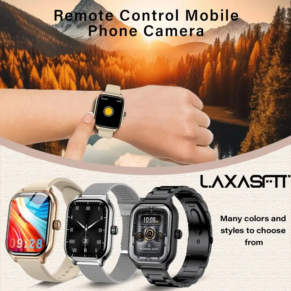 LAXASFIT New 2.01 Inch Smart Watch Man Woman Gift Full Touch Screen Sports Fitness Watch BT Call Digital Smart Watch