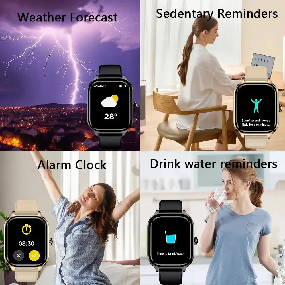 LAXASFIT New 2.01 Inch Smart Watch Man Woman Gift Full Touch Screen Sports Fitness Watch BT Call Digital Smart Watch