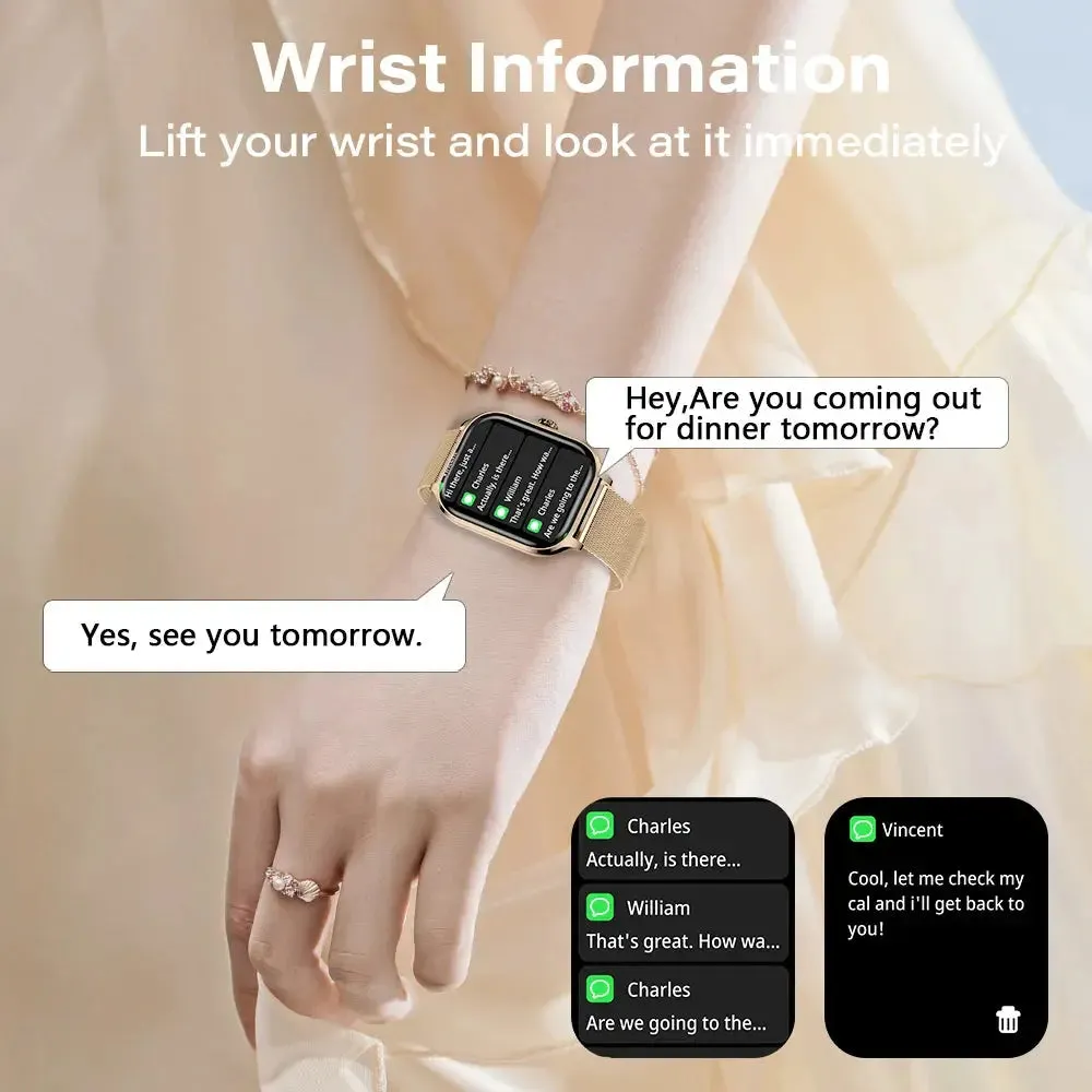 LAXASFIT New 2.01 Inch Smart Watch Man Woman Gift Full Touch Screen Sports Fitness Watch BT Call Digital Smart Watch
