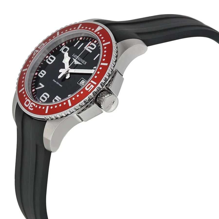 Longines Hydroconquest Black Dial Rubber Strap Men's Watch L36884592 L3.688.4.59.2