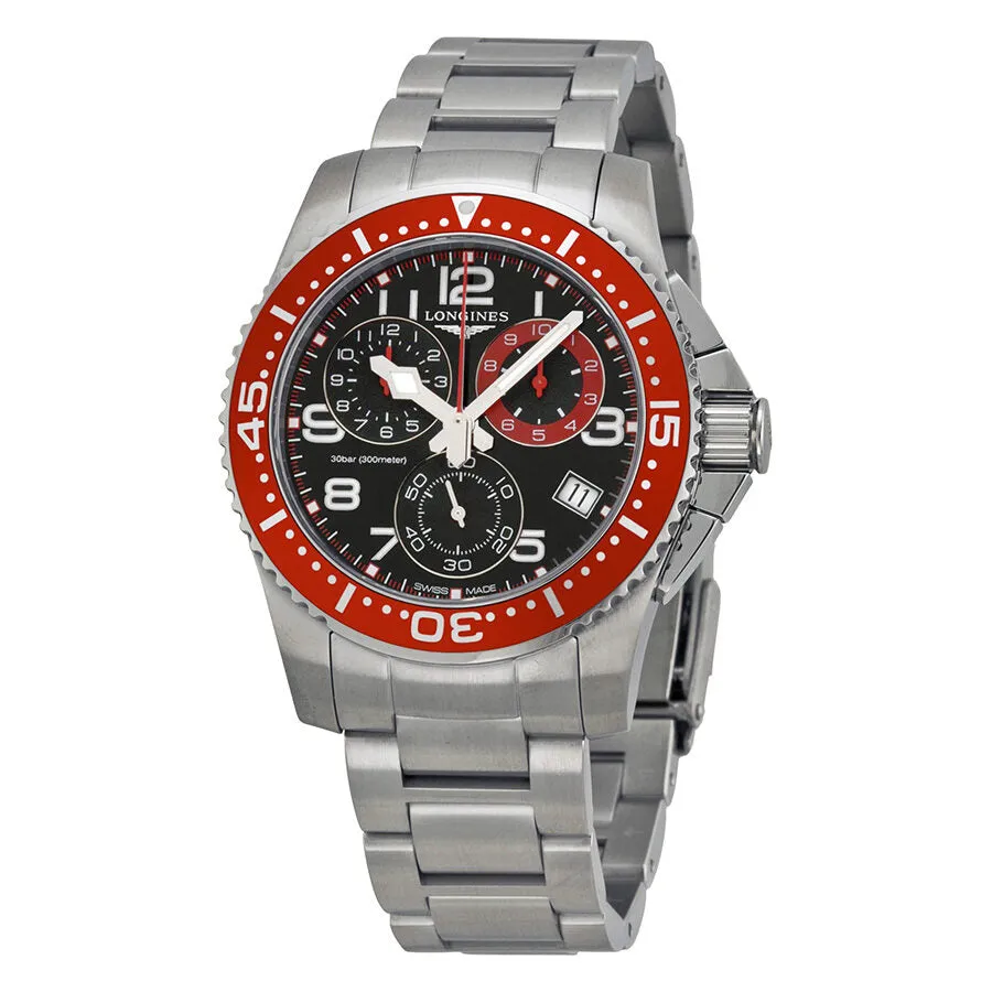 Longines HydroConquest Chronograph Black Dial Stainless Steel Men's Watch L36904596 L3.690.4.59.6