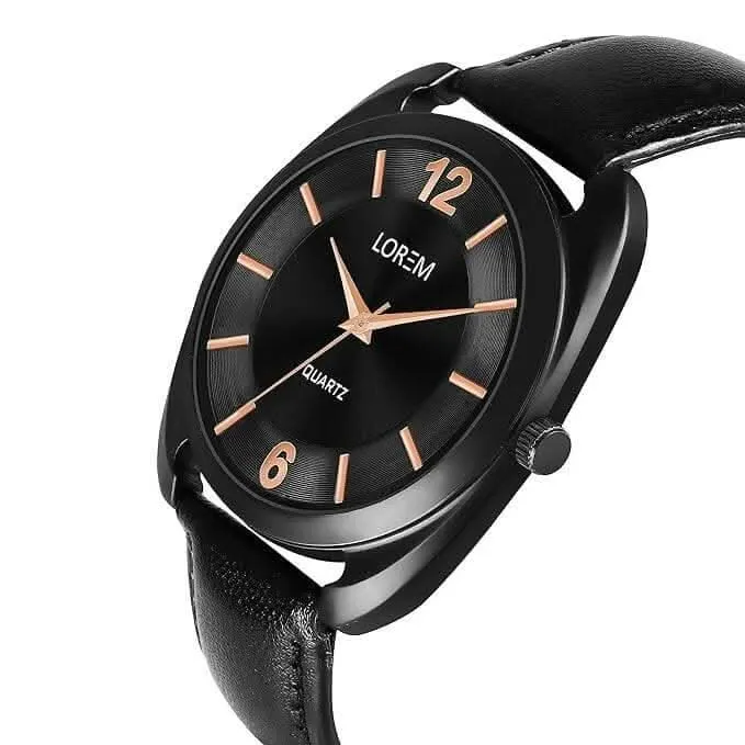 LOREM Black Stylish Dial Analog Watch For Men LR75