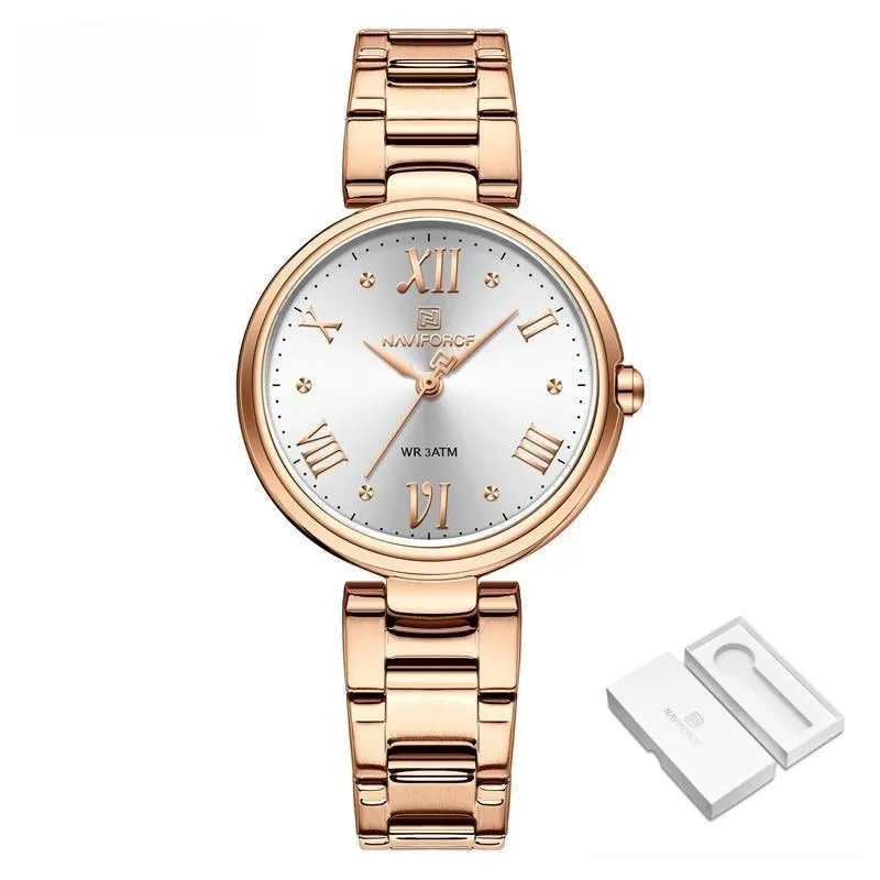 Luxury Brand Watches For Women Fashion Stainless Steel Waterproof Quartz Wristwatch