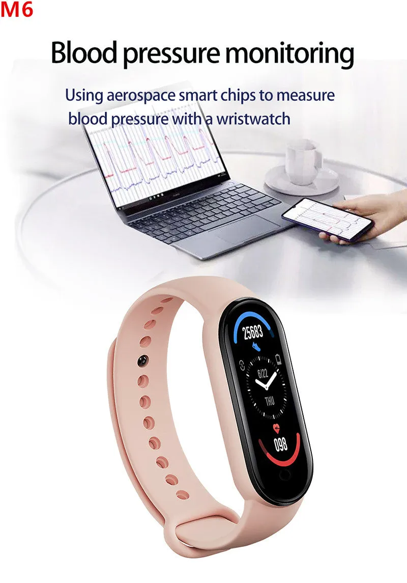 M6 Smart Bracelet Watches Men Women Smart Watch Heart Rate Fitness Tracking Sports Bracelet For Apple Xiaomi Android Smartwatch