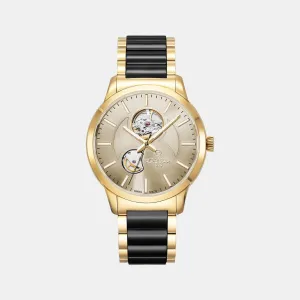 Men's Gold Analog Ceramic Automatic Watch 672661 48 35 60