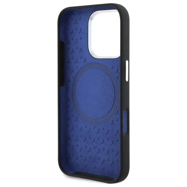 Mercedes Silicone Blue Stripe Case with MagSafe for iPhone 16 Pro Max 6.9" Black - MEHMP16X23SUMBK