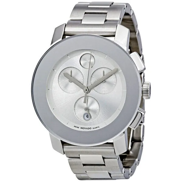 Movado Bold Silver Dial Chronograph Stainless Steel Watch 3600075