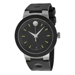 Movado Sport Edge Black Dial Black Rubber Men's Watch 0606928