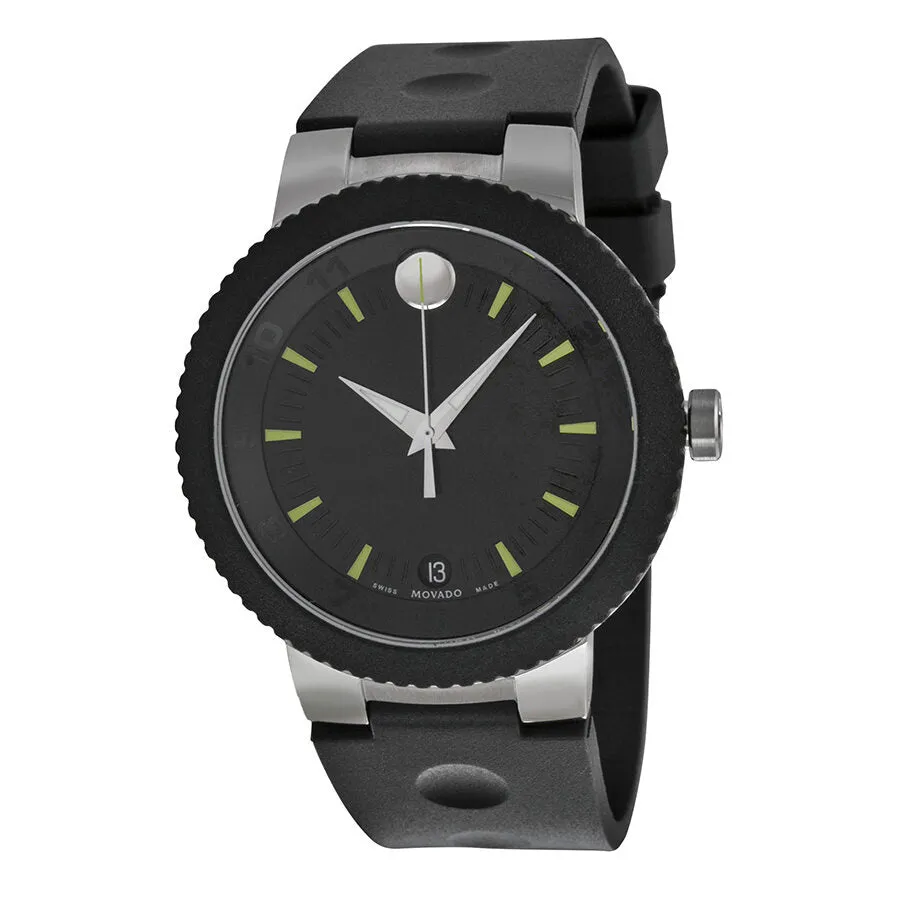 Movado Sport Edge Black Dial Black Rubber Men's Watch 0606928