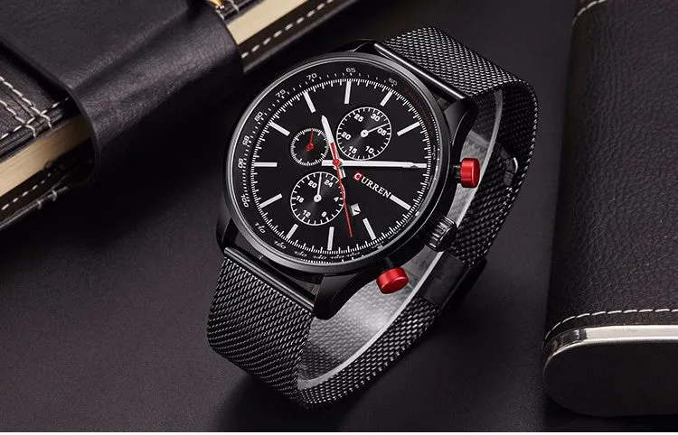 New CURREN Watches Luxury Brand Men Watch Full Steel Fashion Quartz-Watch Casual Male Sports Wristwatch Date Clock Relojes