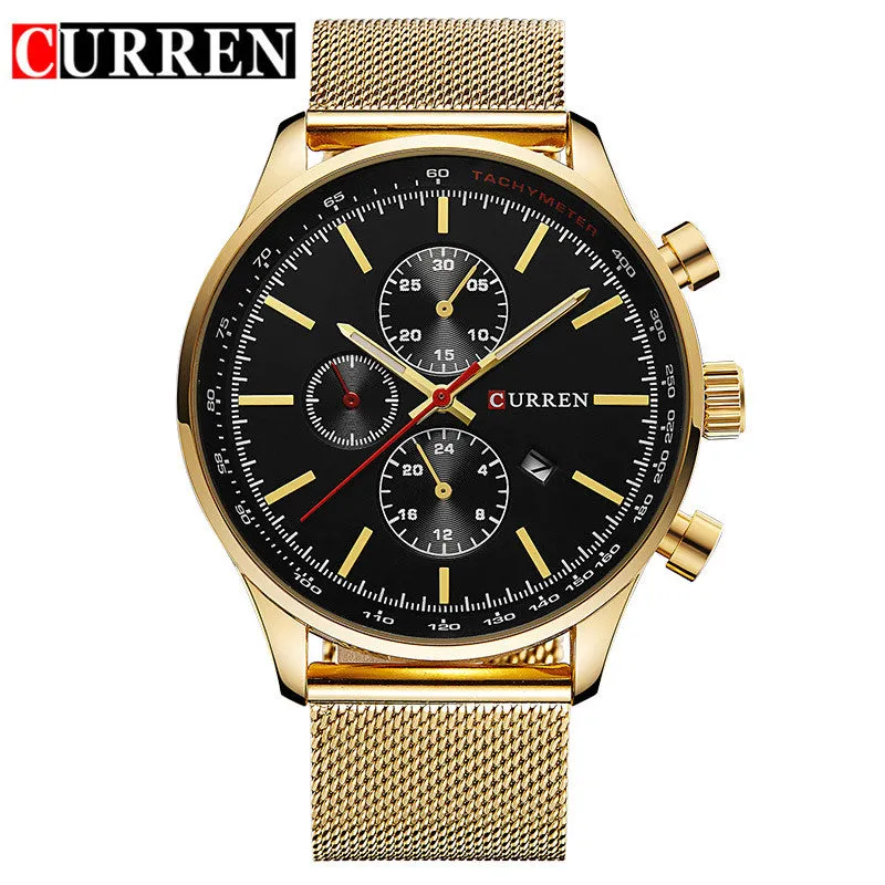 New CURREN Watches Luxury Brand Men Watch Full Steel Fashion Quartz-Watch Casual Male Sports Wristwatch Date Clock Relojes