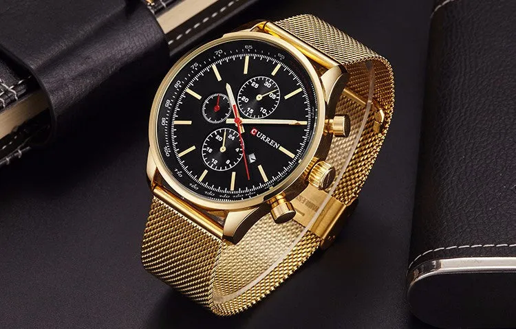 New CURREN Watches Luxury Brand Men Watch Full Steel Fashion Quartz-Watch Casual Male Sports Wristwatch Date Clock Relojes