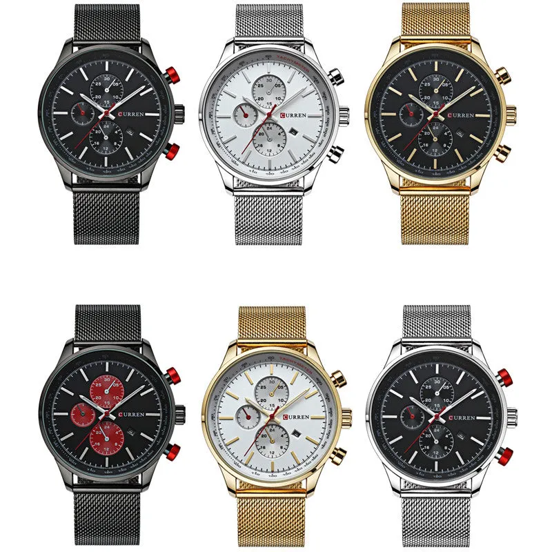 New CURREN Watches Luxury Brand Men Watch Full Steel Fashion Quartz-Watch Casual Male Sports Wristwatch Date Clock Relojes