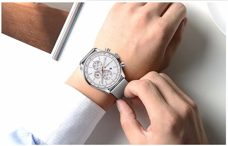 New CURREN Watches Luxury Brand Men Watch Full Steel Fashion Quartz-Watch Casual Male Sports Wristwatch Date Clock Relojes