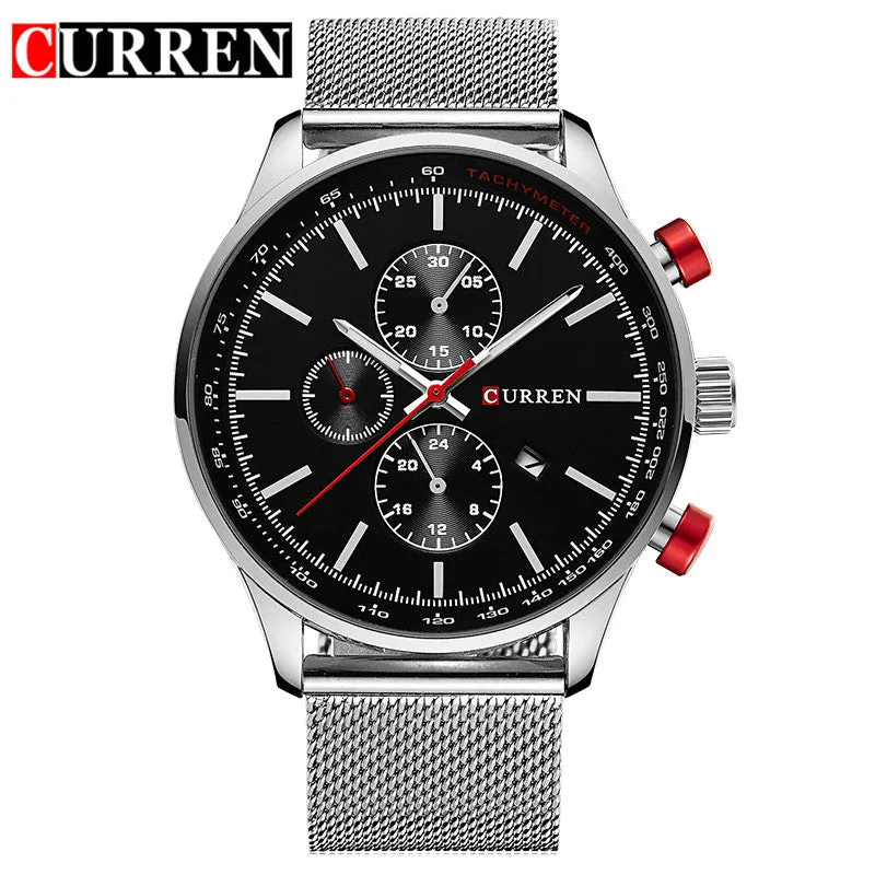 New CURREN Watches Luxury Brand Men Watch Full Steel Fashion Quartz-Watch Casual Male Sports Wristwatch Date Clock Relojes