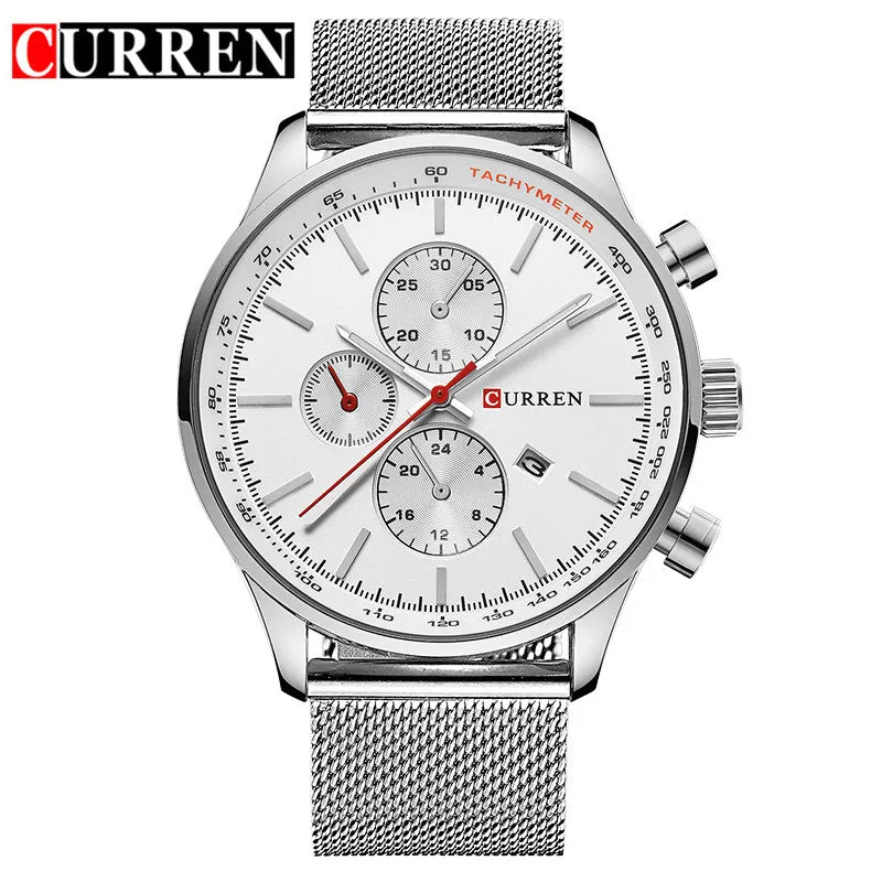 New CURREN Watches Luxury Brand Men Watch Full Steel Fashion Quartz-Watch Casual Male Sports Wristwatch Date Clock Relojes