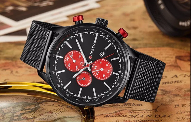 New CURREN Watches Luxury Brand Men Watch Full Steel Fashion Quartz-Watch Casual Male Sports Wristwatch Date Clock Relojes