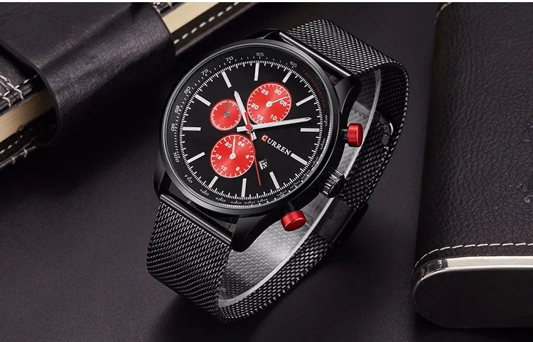 New CURREN Watches Luxury Brand Men Watch Full Steel Fashion Quartz-Watch Casual Male Sports Wristwatch Date Clock Relojes