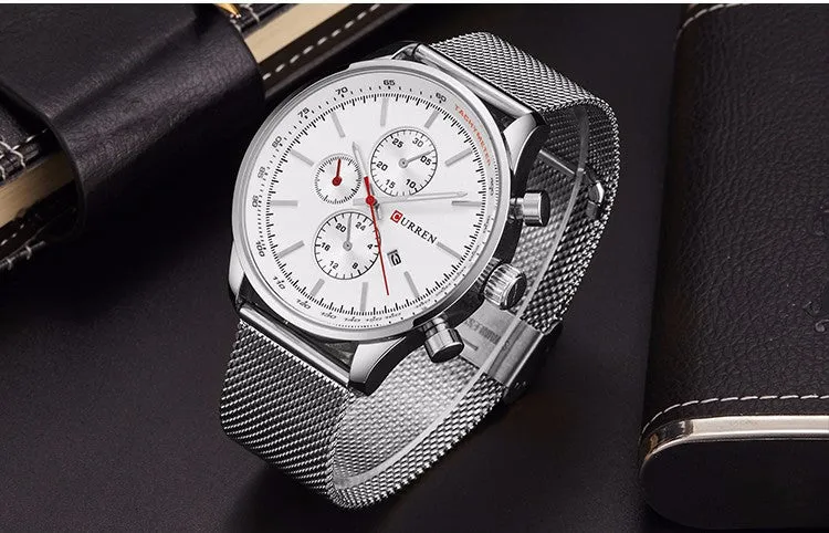 New CURREN Watches Luxury Brand Men Watch Full Steel Fashion Quartz-Watch Casual Male Sports Wristwatch Date Clock Relojes