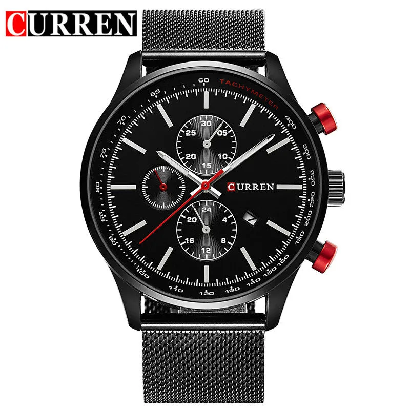 New CURREN Watches Luxury Brand Men Watch Full Steel Fashion Quartz-Watch Casual Male Sports Wristwatch Date Clock Relojes