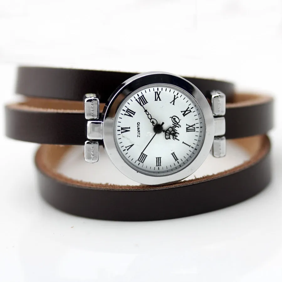 New fashion hot-selling women's long leather female watch ROMA vintage watch women dress watches