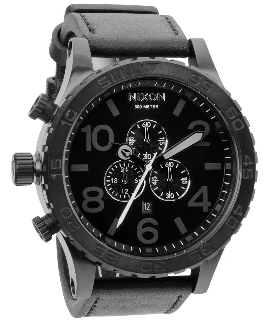 Nixon 51-30 Chrono Leather All Black Men's Watch Men's Watch A124-001