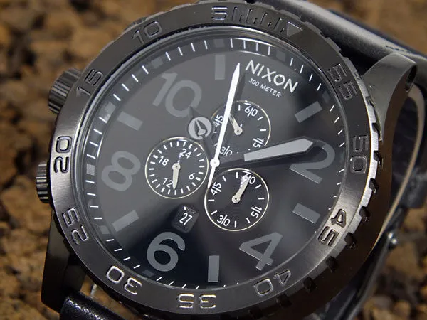 Nixon 51-30 Chrono Leather All Black Men's Watch Men's Watch A124-001