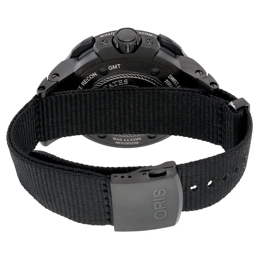Oris Pro Diver Force Recon GMT Black Dial Black Rubber Men's Watch 747-7715-7754SET 01 747 7715 7754-Set
