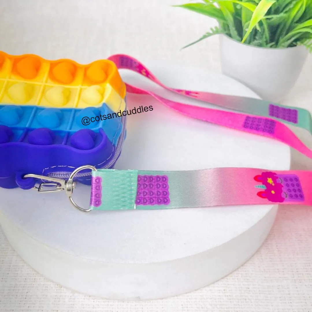 Rectangle Shaped Heart Design Silicone Sling Bag