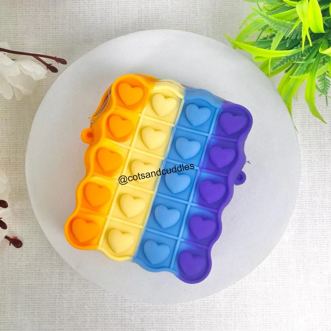 Rectangle Shaped Heart Design Silicone Sling Bag