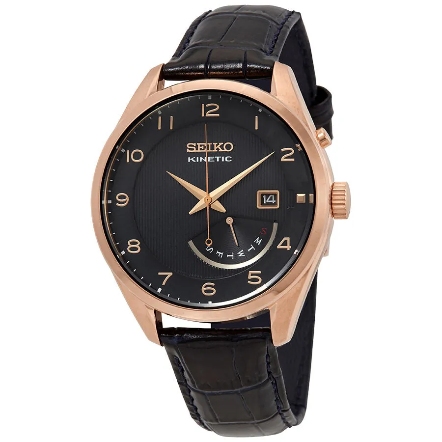 Seiko Kinetic Date-Day Black Dial Men's Watch SRN062P1