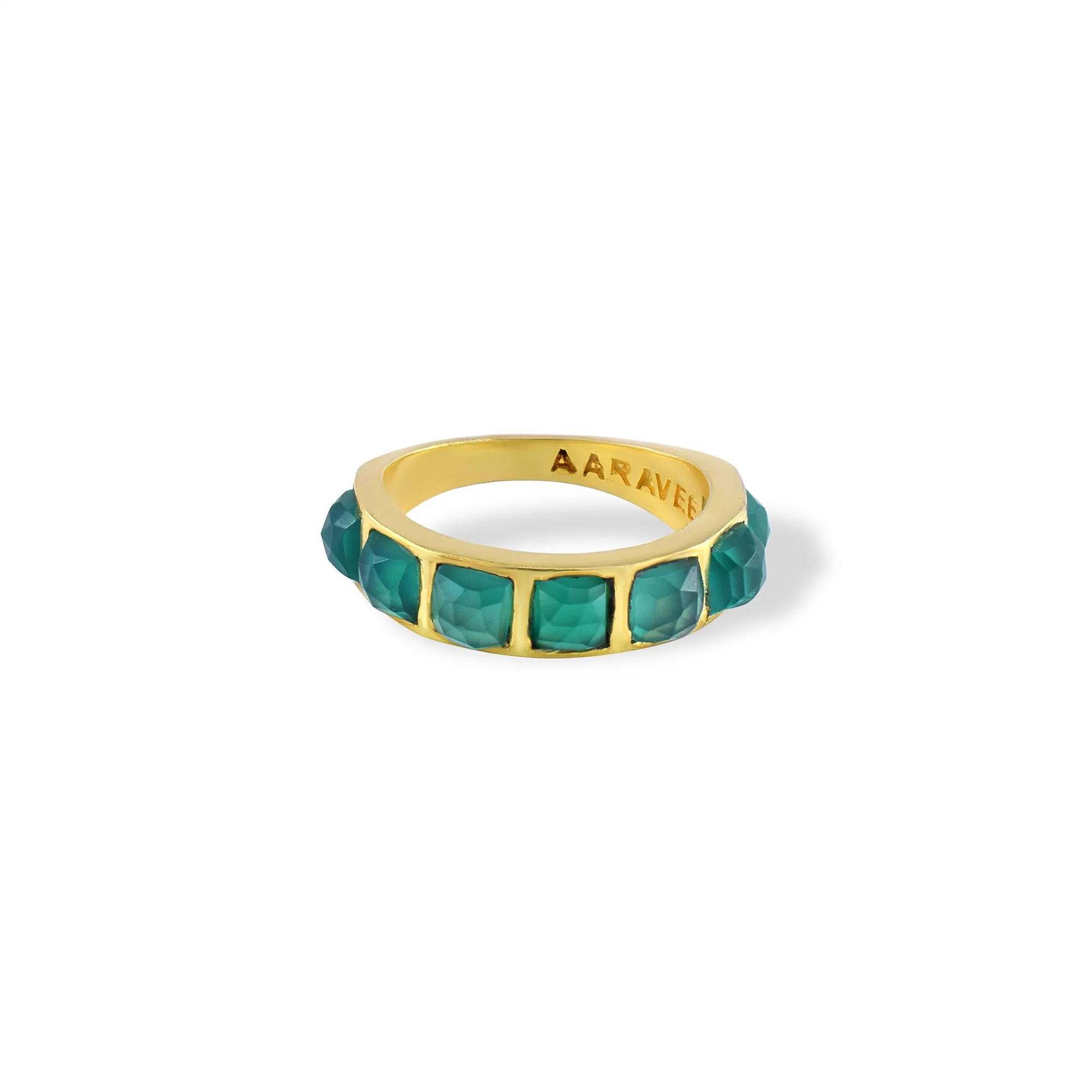 Stackable Studded Ring- 18K Gold Plated Brass