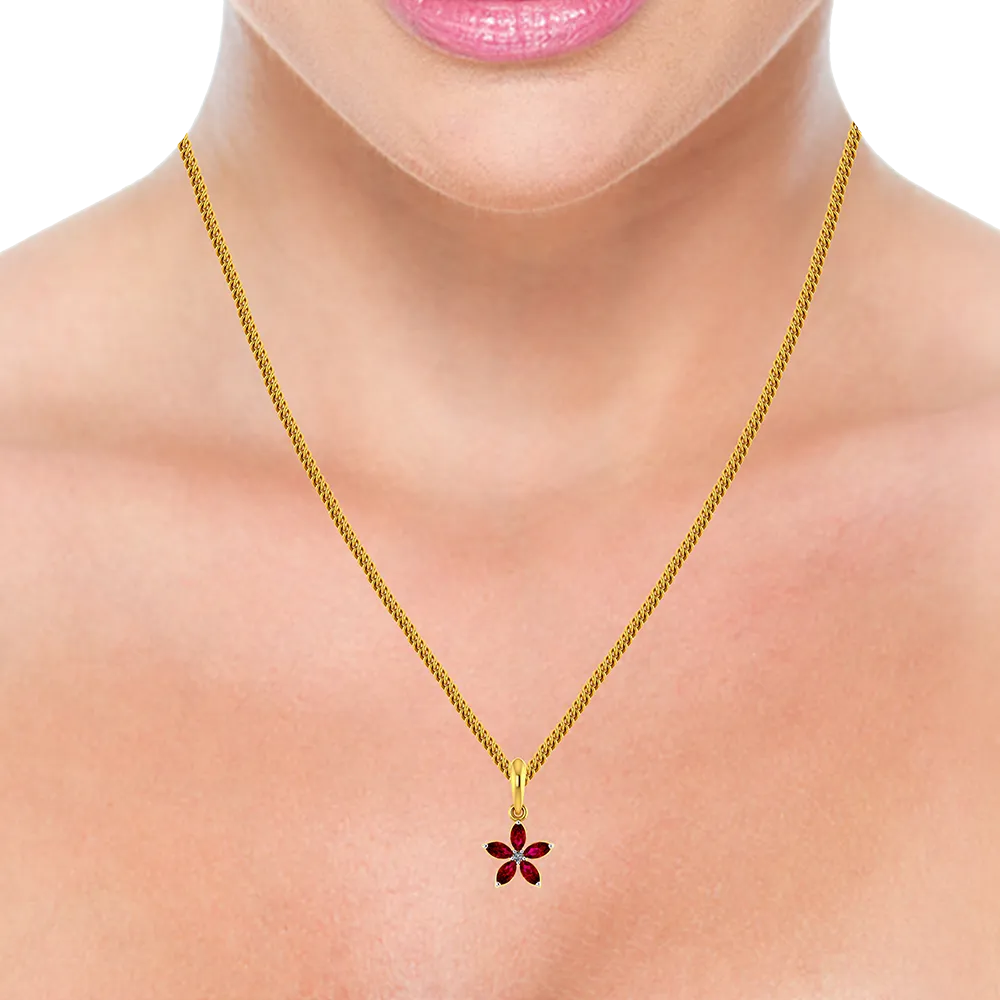 Stone Studded Floral Designer Diamond Pendant Set