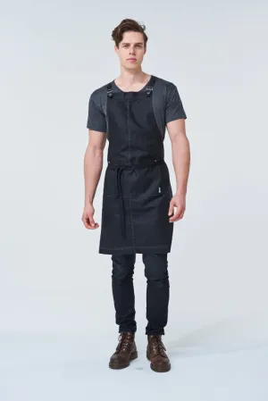 THEODORE Bib Apron with PU Leather Straps - Cotton/Linen