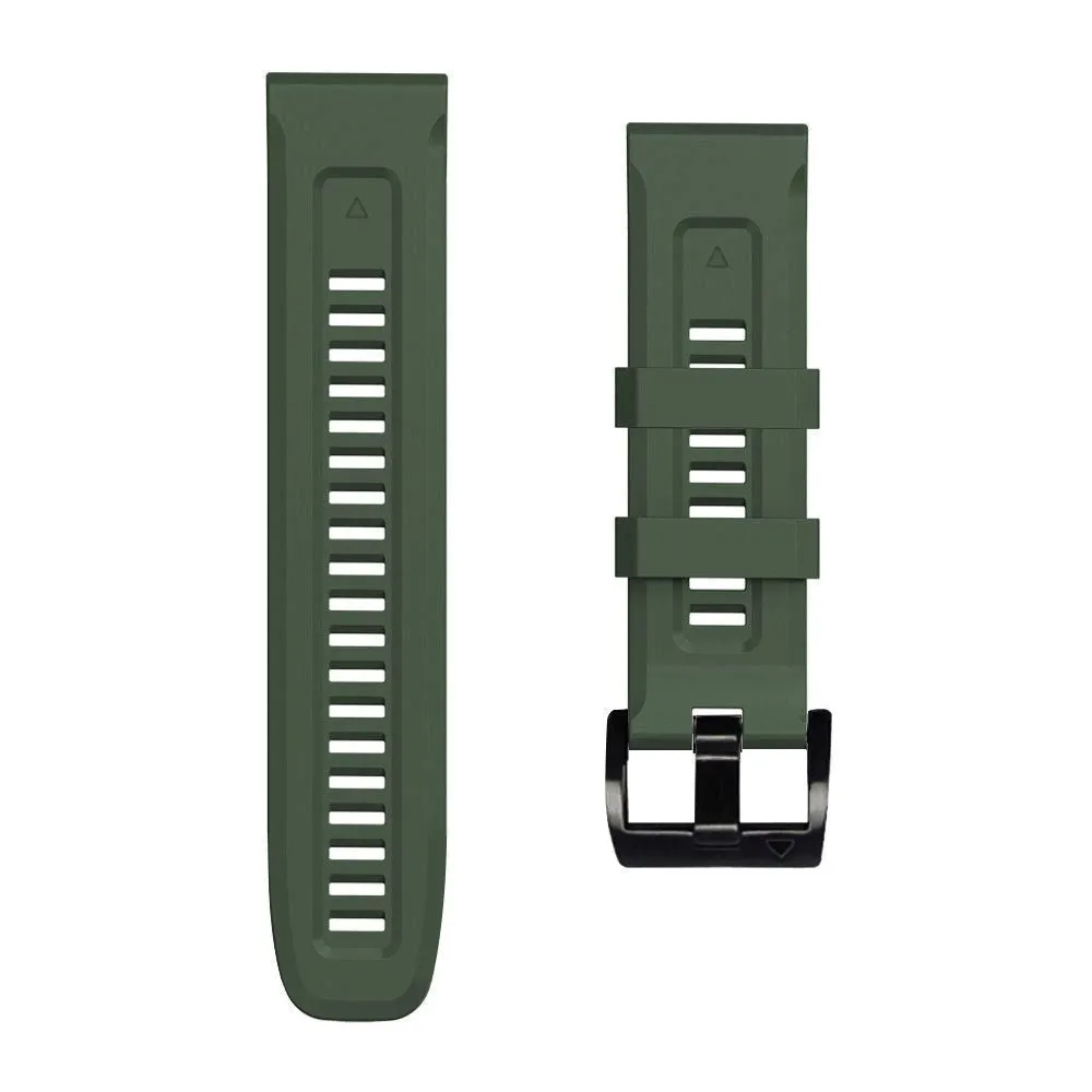 Universal Garmin 22mm QuickFit Tech-Protect Icon Band Silikone Rem - Mørkegrøn
