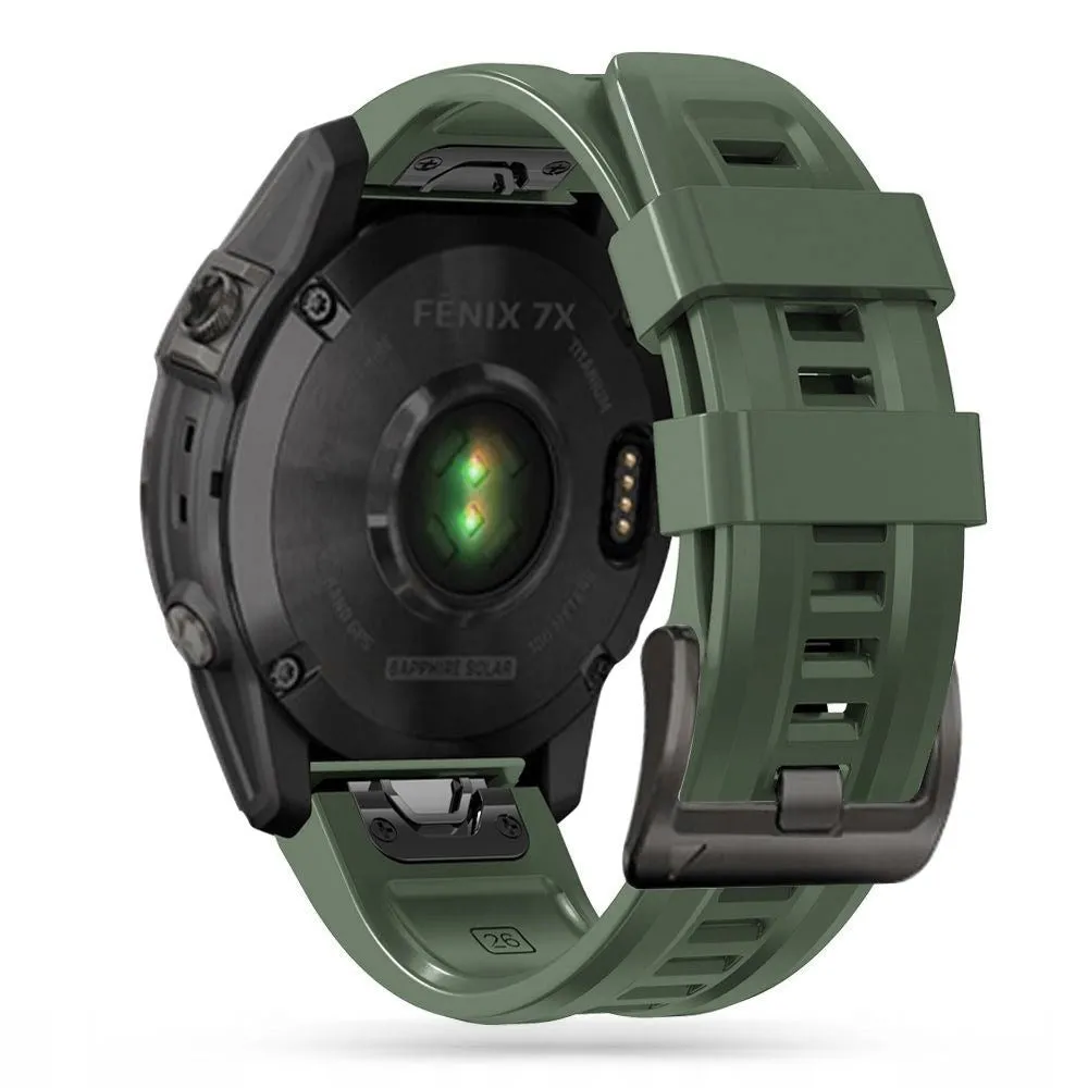 Universal Garmin 22mm QuickFit Tech-Protect Icon Band Silikone Rem - Mørkegrøn