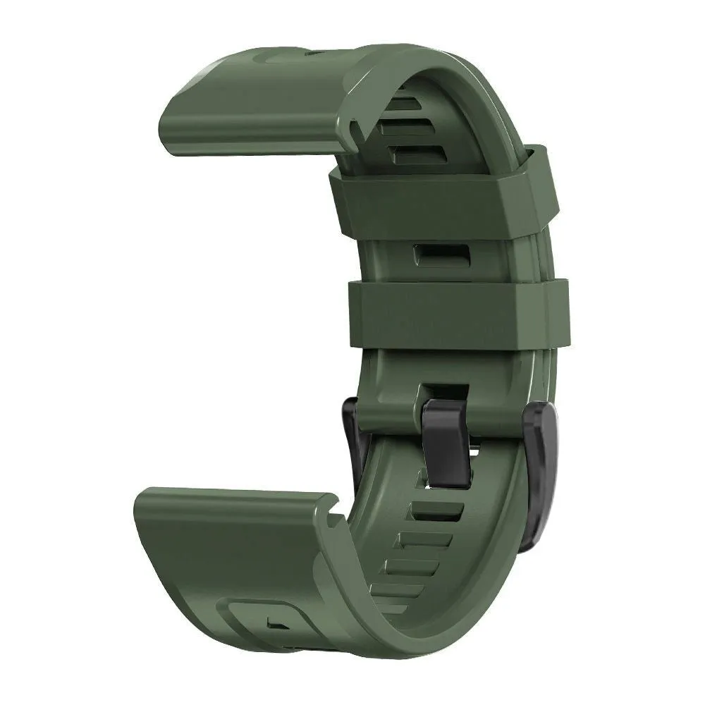 Universal Garmin 22mm QuickFit Tech-Protect Icon Band Silikone Rem - Mørkegrøn
