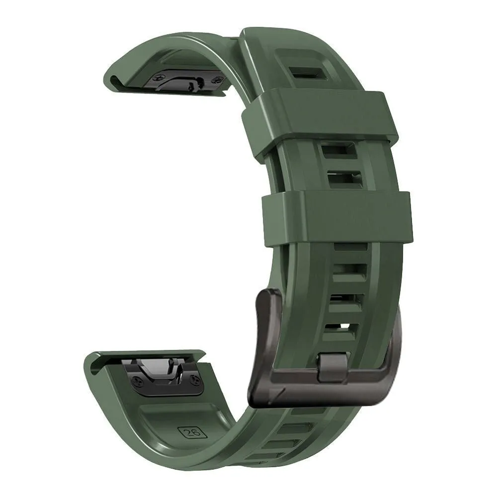 Universal Garmin 22mm QuickFit Tech-Protect Icon Band Silikone Rem - Mørkegrøn