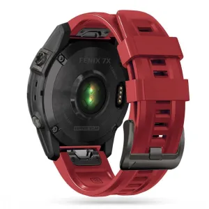 Universal Garmin 22mm QuickFit Tech-Protect Iconband Line Silikone Rem - Rød