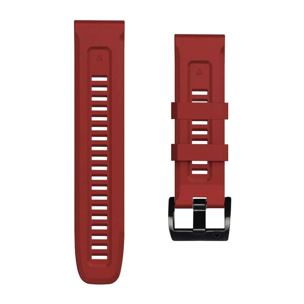 Universal Garmin 22mm QuickFit Tech-Protect Iconband Line Silikone Rem - Rød