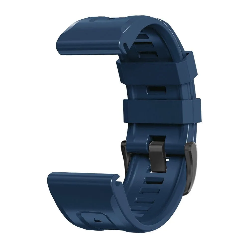 Universal Garmin 26mm QuickFit Tech-Protect Iconband Line Silikone Rem - Navy Blå