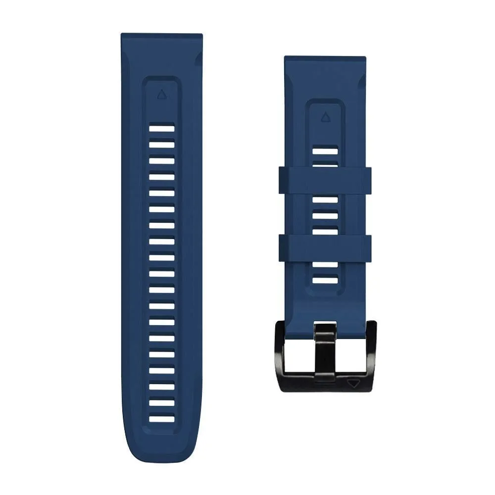 Universal Garmin 26mm QuickFit Tech-Protect Iconband Line Silikone Rem - Navy Blå