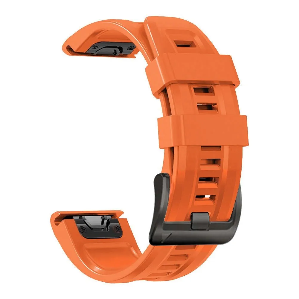 Universal Garmin 26mm QuickFit Tech-Protect Iconband Line Silikone Rem - Orange