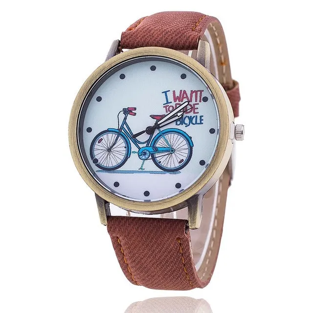 Vansvar Brand Vintage Women Bike Watch Fashion Casual Ladies Wrist Quartz Watch Relogio Feminino 889