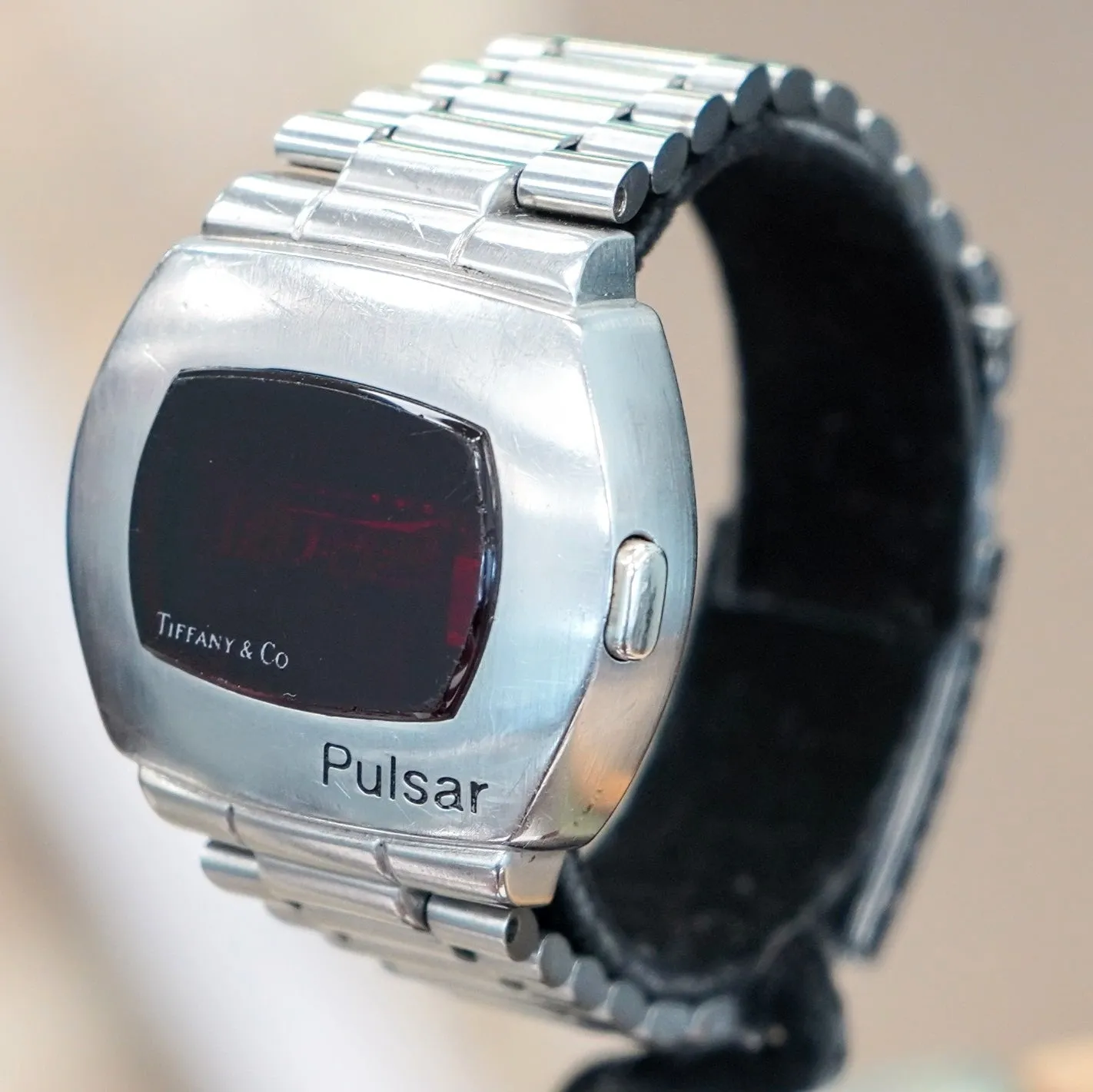 Vintage PULSAR Tiffany & Co. LED Digital Watch - ALL S.S. Original Pulsar Bracelet