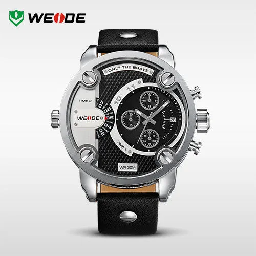 WEIDE Men Sports Watch Luxury Brand Japan Quartz Movement 30m Waterproof Analog Leather Strap Sport Watches
