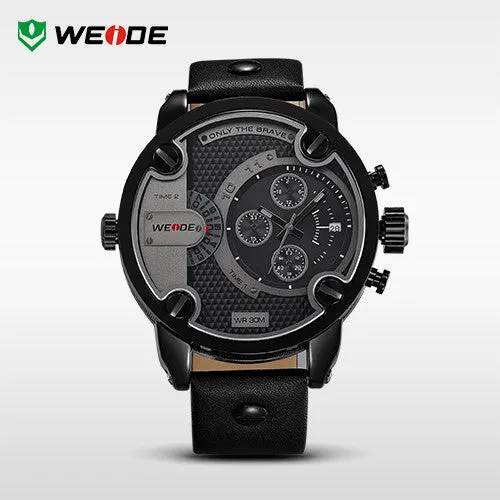 WEIDE Men Sports Watch Luxury Brand Japan Quartz Movement 30m Waterproof Analog Leather Strap Sport Watches